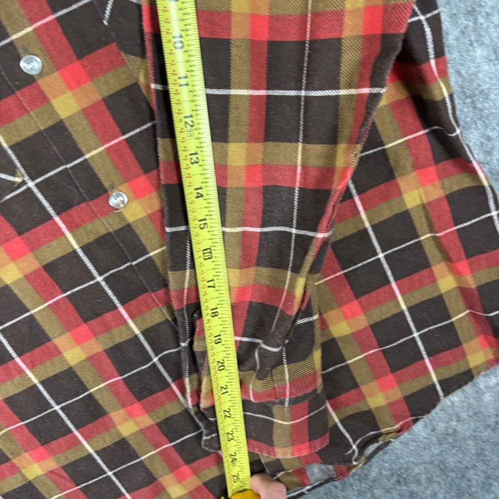 True Vintage Hunter's‎ Lane Lightweight Flannel Shirt Men's Large Brown Orange